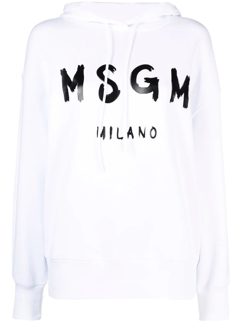 logo-print cotton hoodie 1