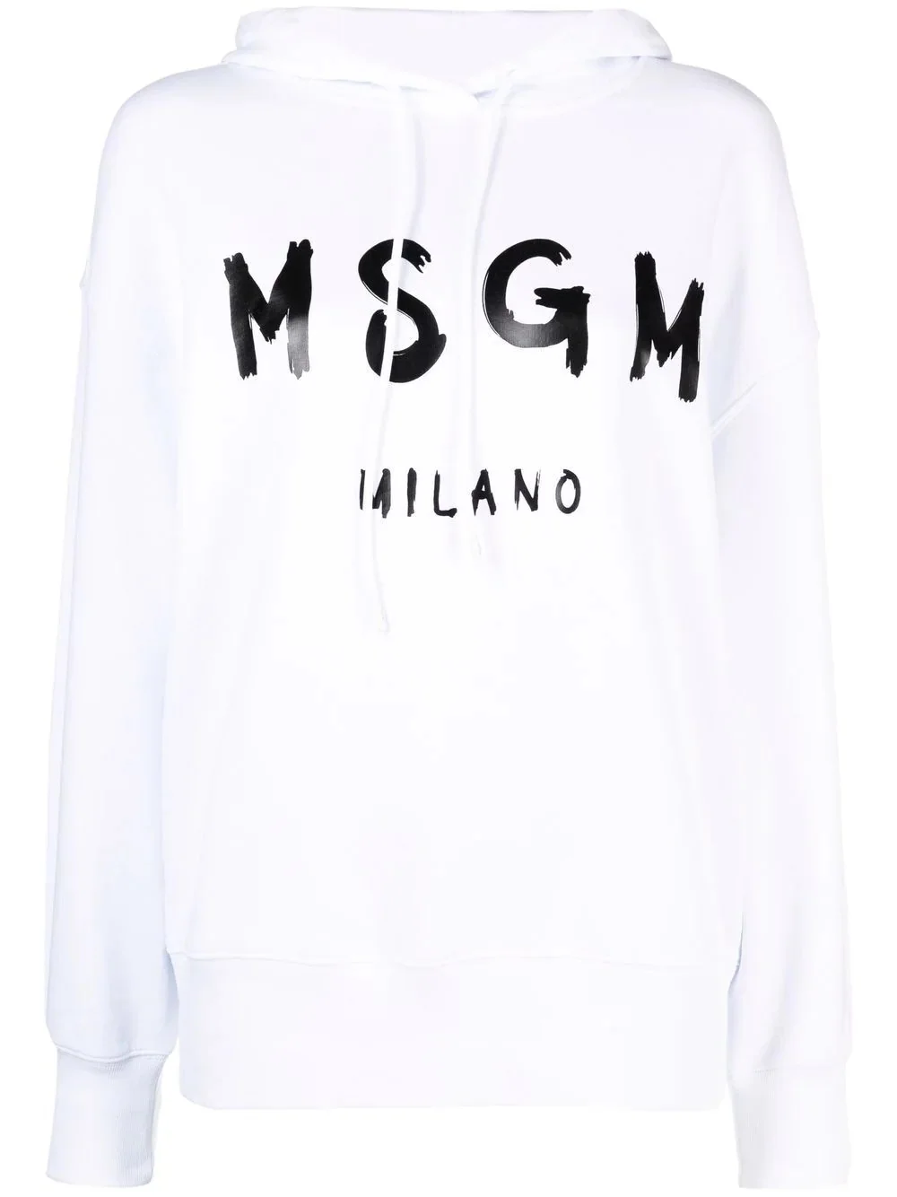 logo-print cotton hoodie - 1