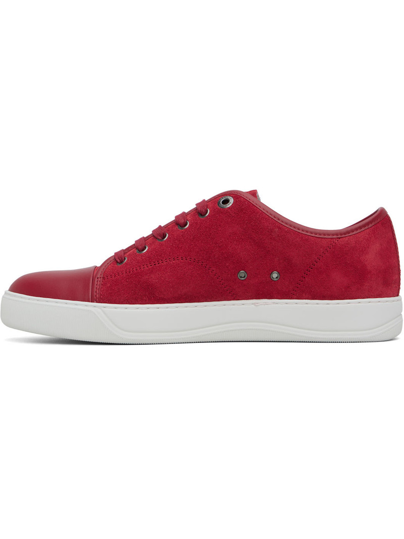 Lanvin Red DBB1 Leather & Suede Sneakers outlook
