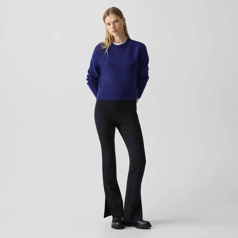 Theory Cropped Crewneck Sweater in Cashmere outlook