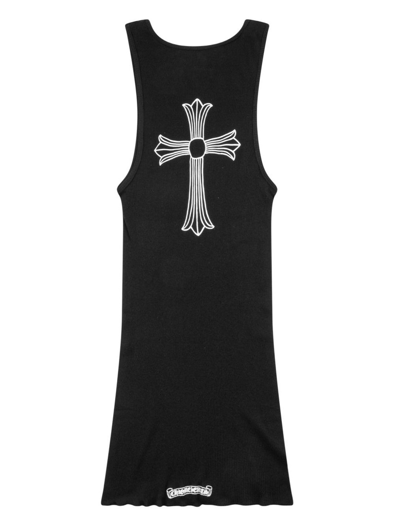 Chrome Hearts logo-print fine-ribbed tank top outlook