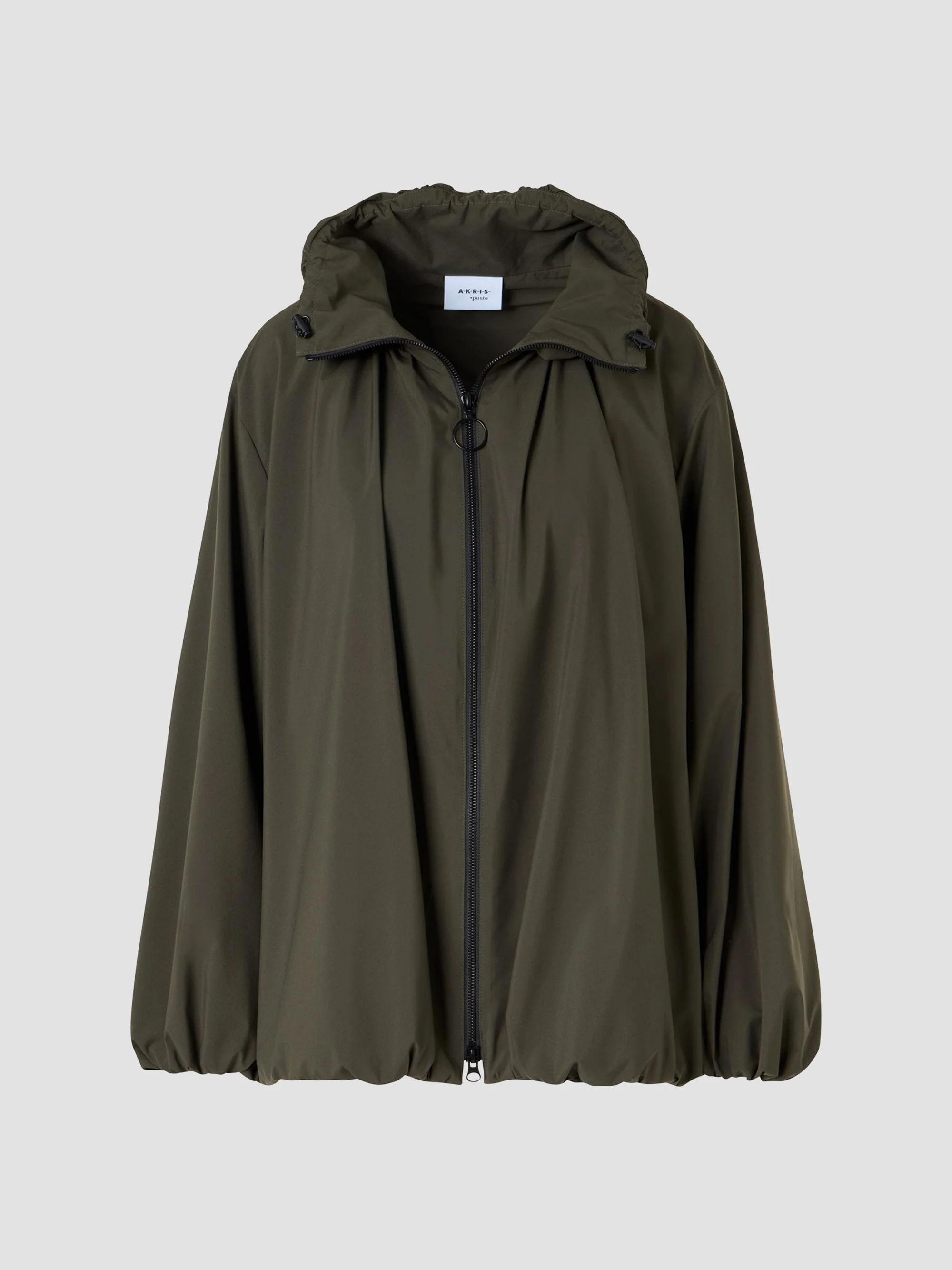 Women's Short Parachute Taffeta Parka - Olive - 1