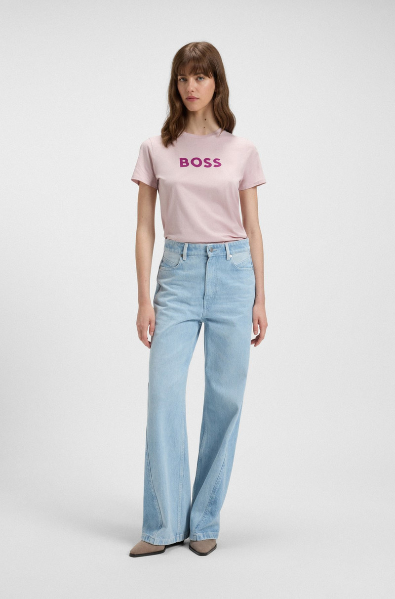 BOSS COTTON T-SHIRT WITH CONTRAST LOGO STRIPE outlook