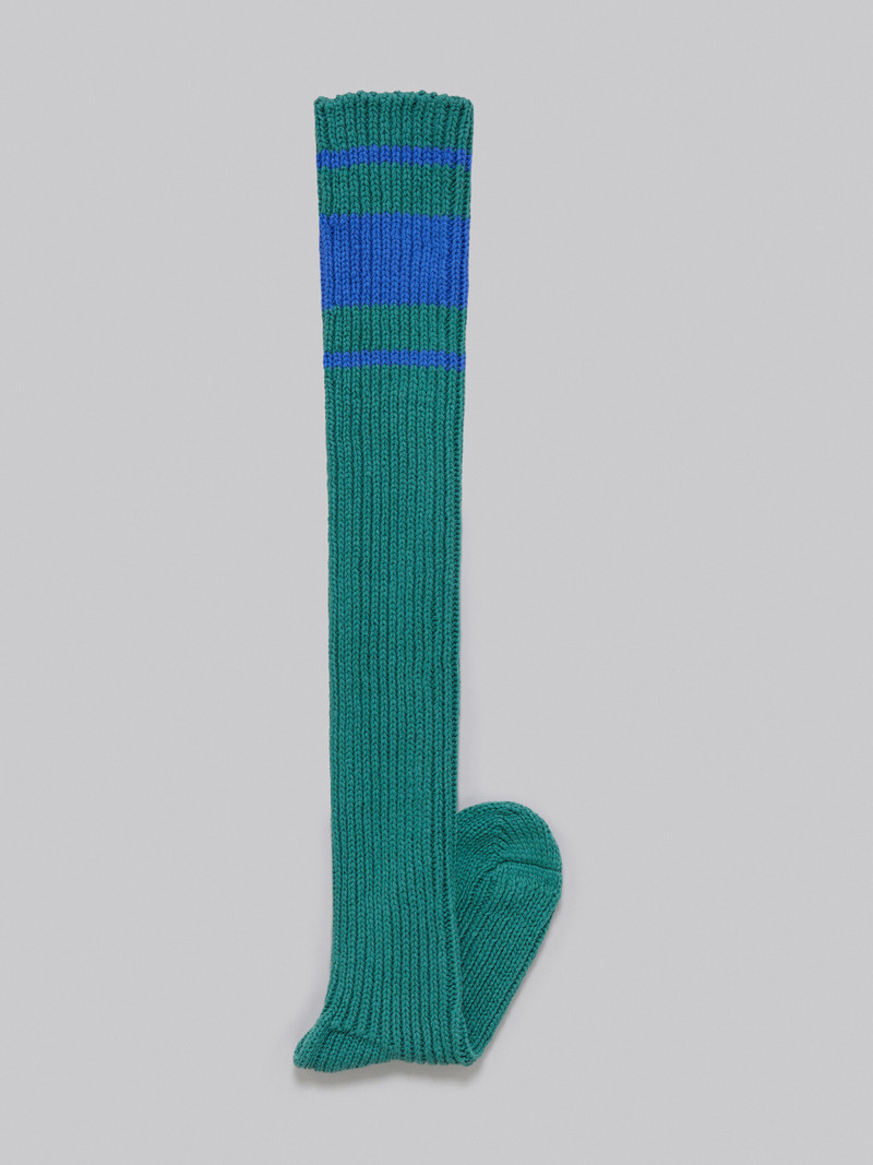 Marni GREEN COTTON KNEE-LENGTH SOCKS outlook