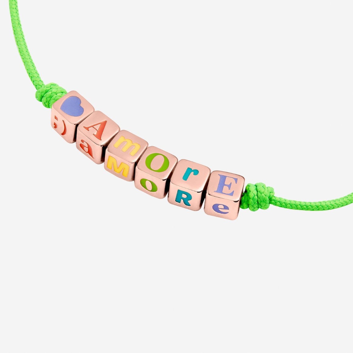 Gold Plated Silver Cube & Cord Bracelet - 2