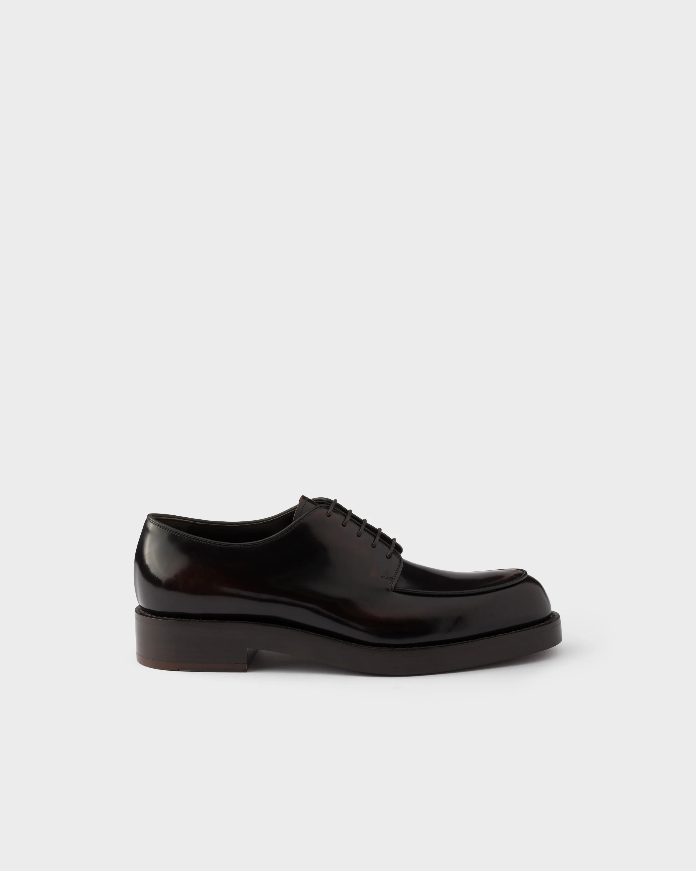 Brushed leather derby shoes - 1