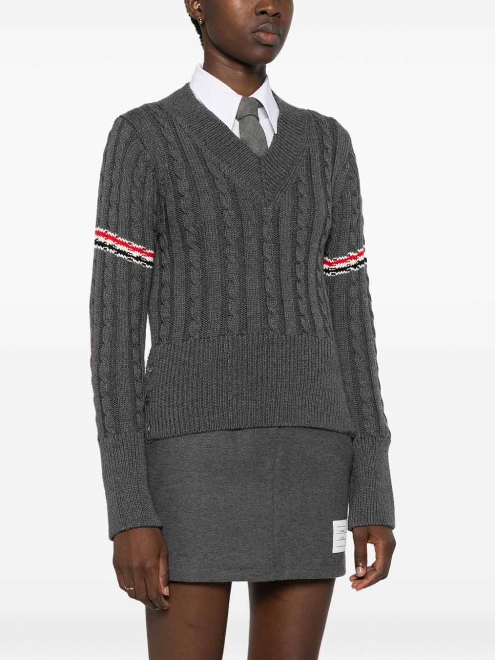 RWB-stripe cable-knit jumper - 3