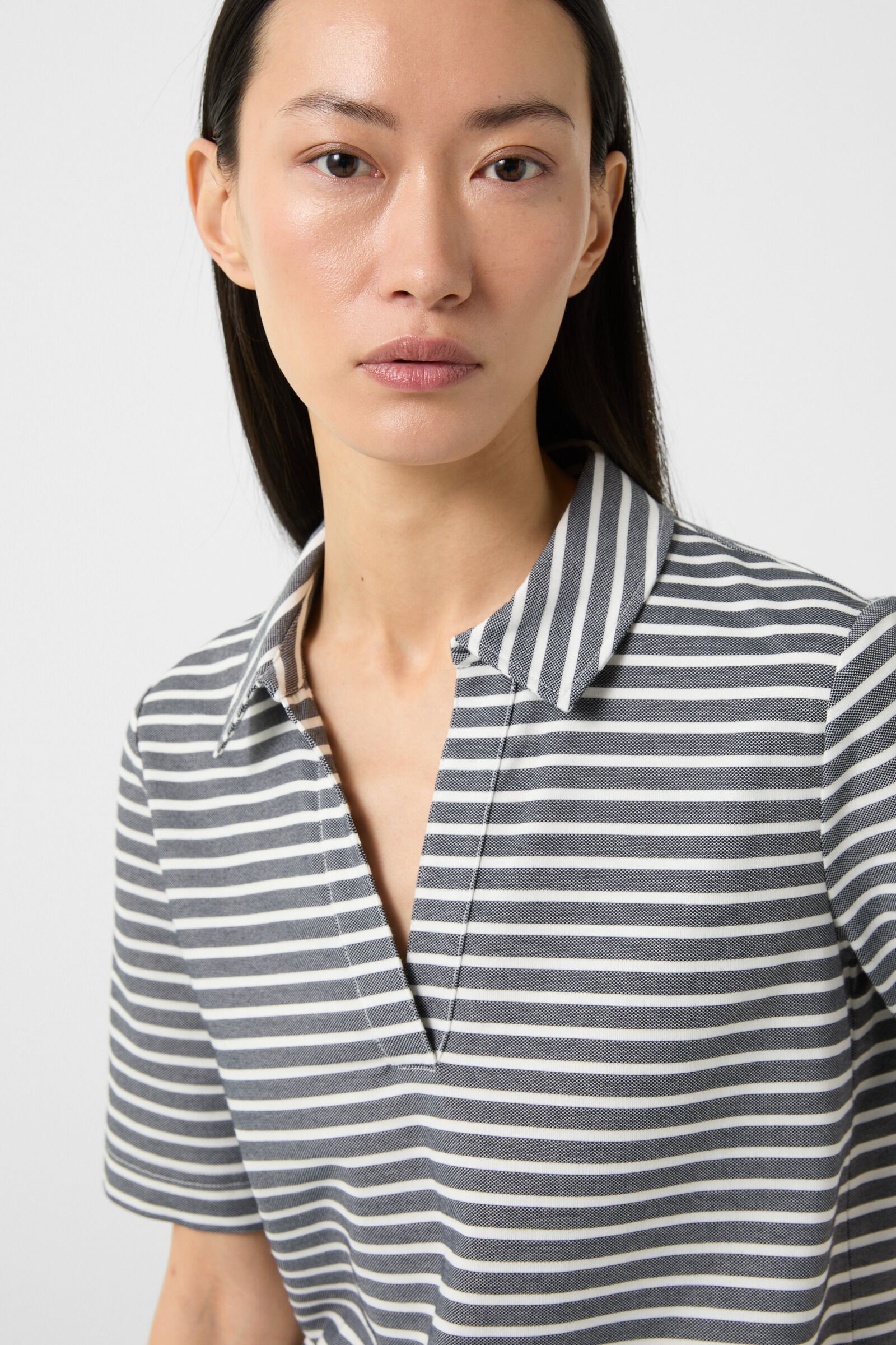 Peony polo shirt in Navy blue/off-white - 4