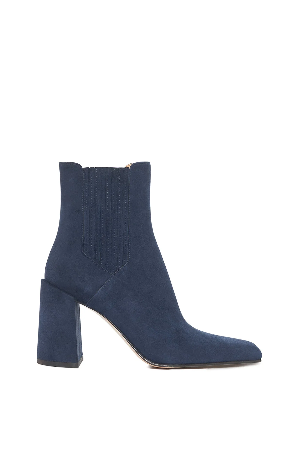 Luke High Heel Ankle Boot in Navy Suede - 1