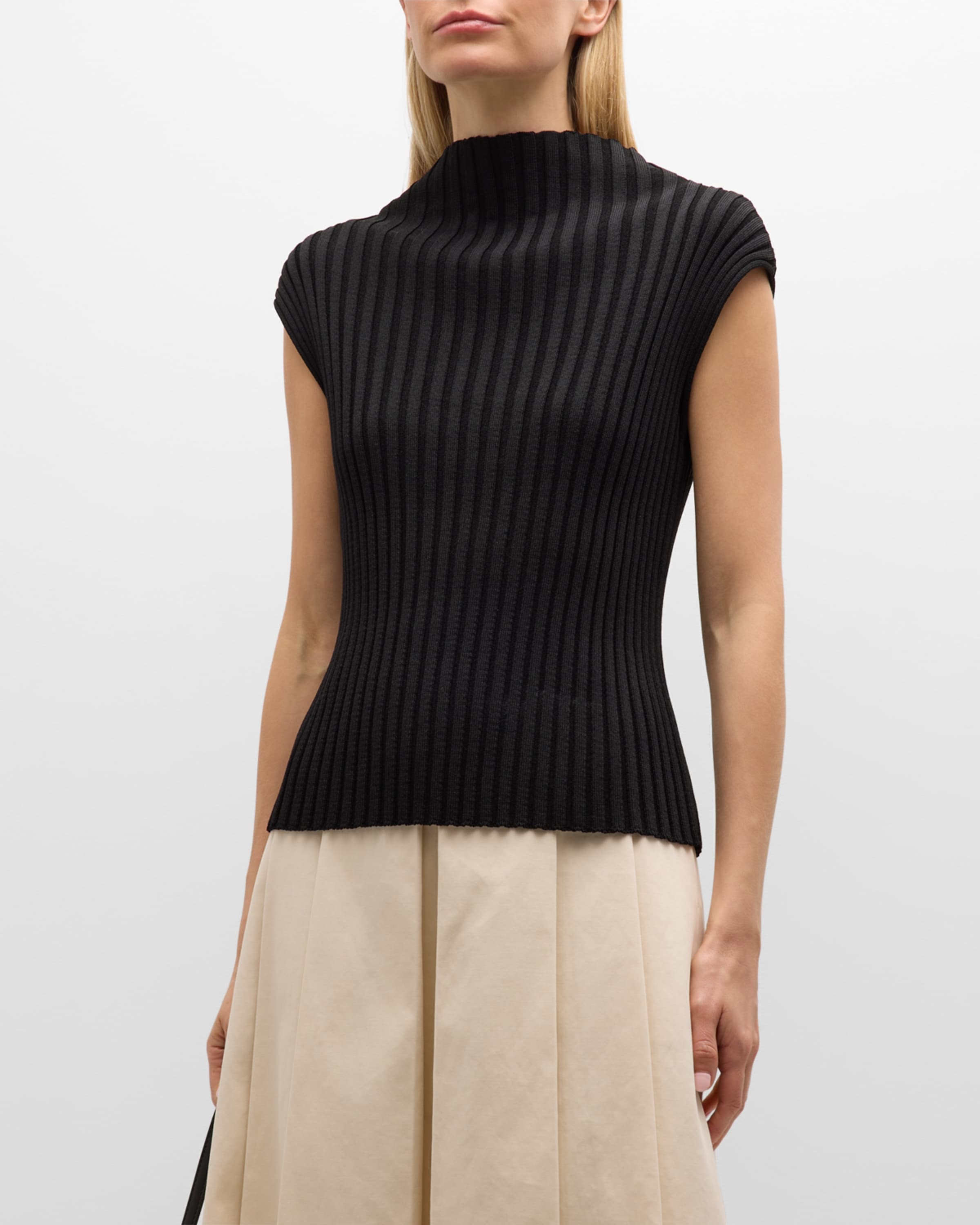 Ribbed Mock-Neck Top - 2