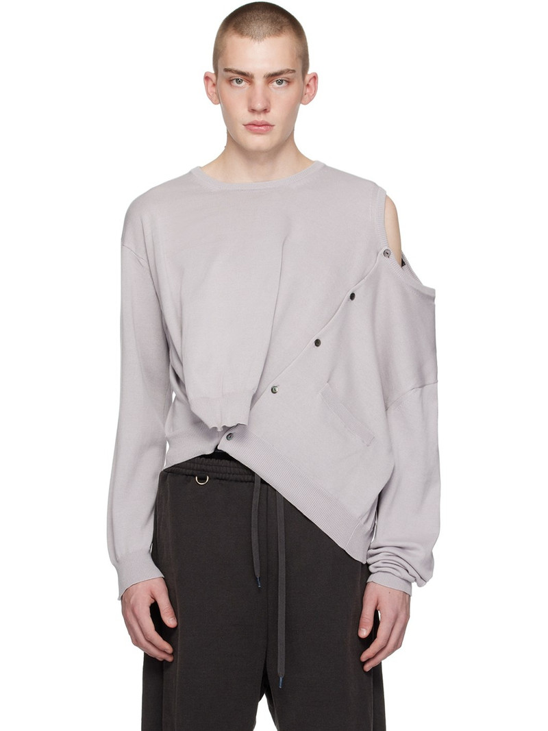 Gray AI Image Generation Mistake Cardigan - 1