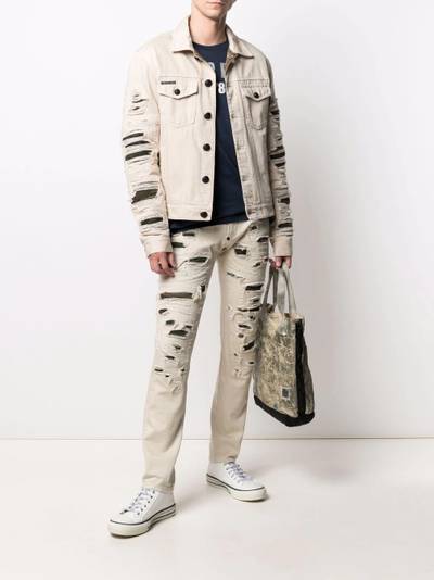 PHILIPP PLEIN ripped camouflage denim jacket outlook