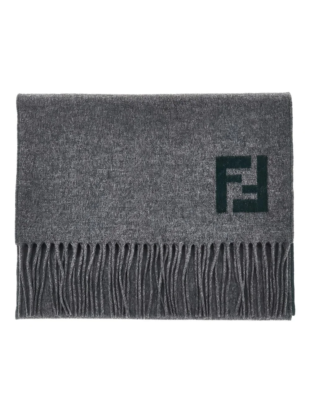 logo fringed scarf - 1