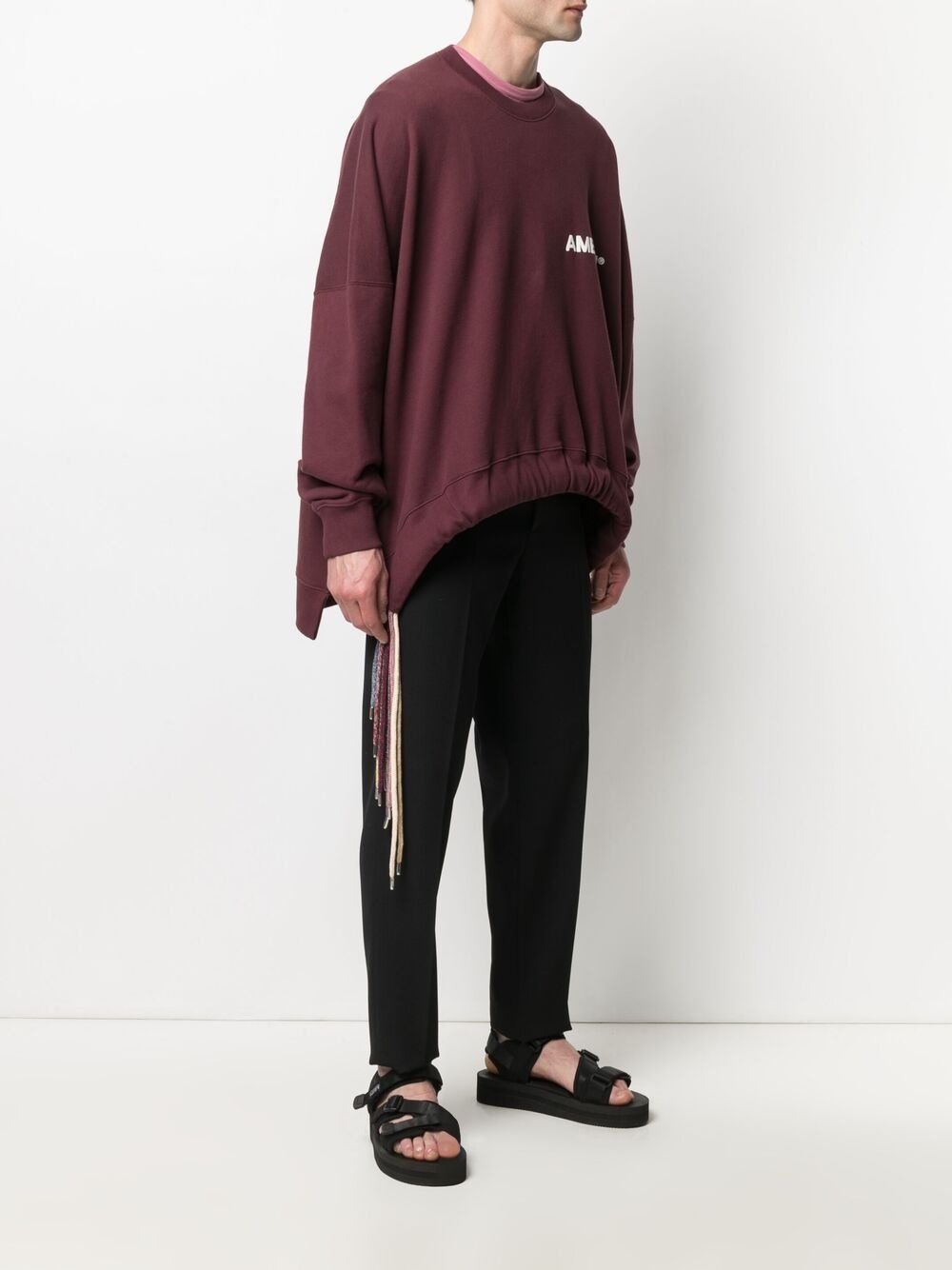 drawstring-hem logo sweatshirt - 3