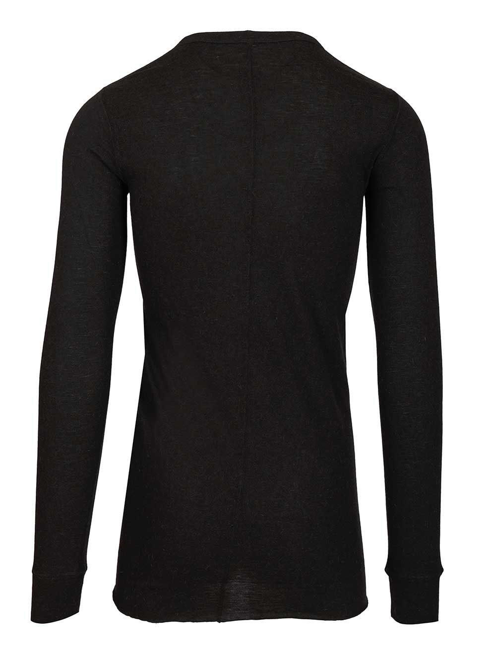 Basic Long Sleeve Crewneck T-Shirt Black - 2