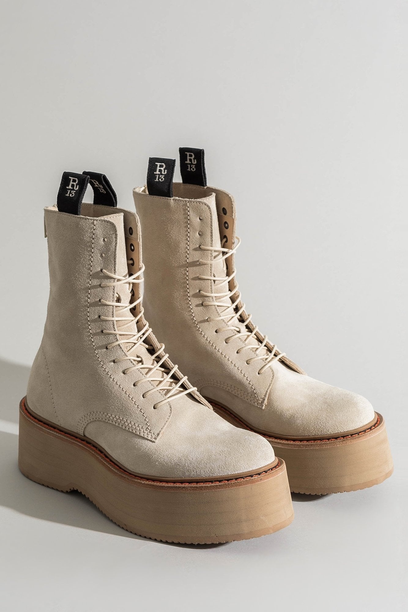 DOUBLE STACK BOOT - KHAKI SUEDE - 1