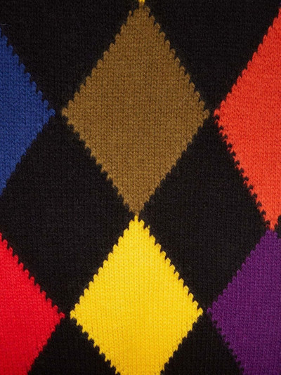 La DoubleJ argyle-check knitted scarf outlook