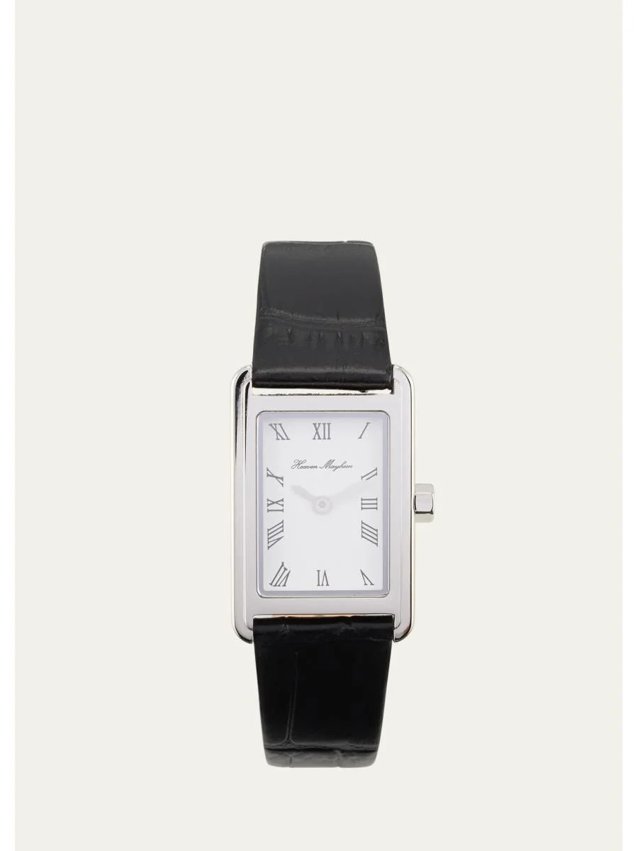 Icon Watch with Leather Strap, Silver - 1