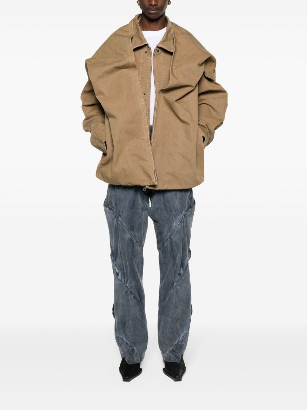 ジャケット [OPEN YY] DETACHABLE HOODED REVERSIBLE JACKET : KHAKI OPEN YY