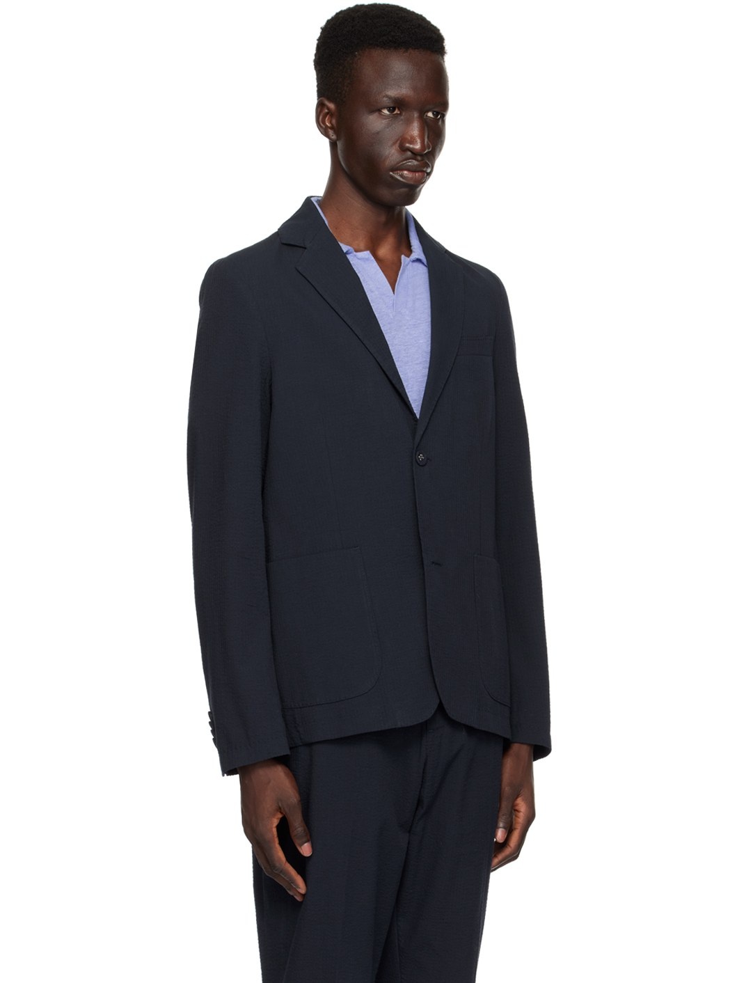 Navy Nehemiah Blazer - 2