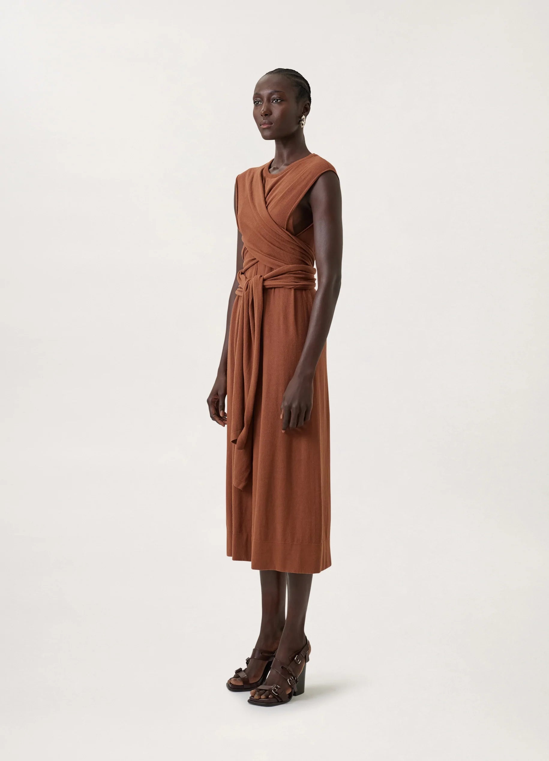 KNOTTED SLEEVELESS DRESS
COTTON CREPE - 2