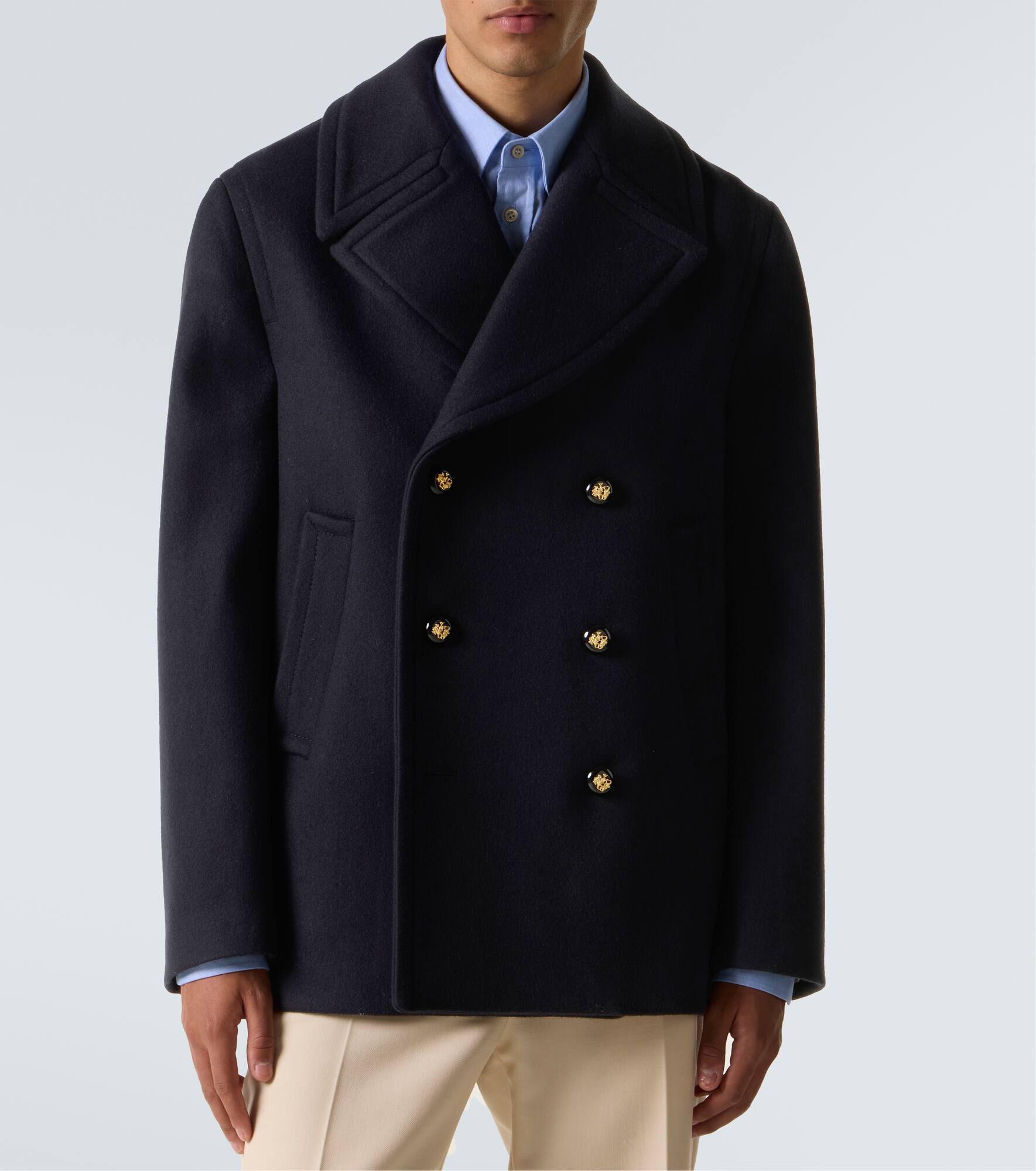 Double-breasted virgin wool jacket - 3