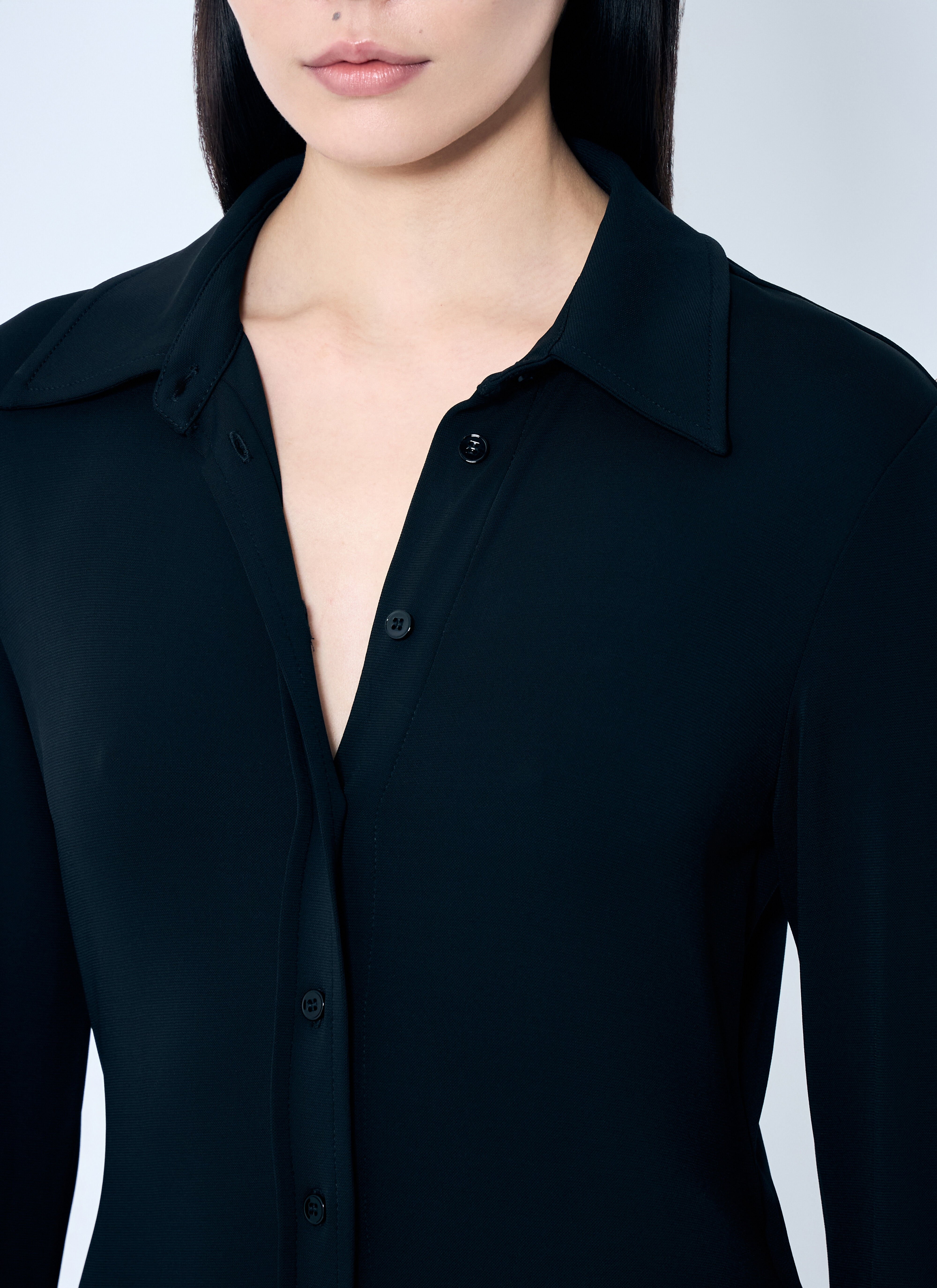 【SPORTMAX】 クレープジャージー シャツドレス ブラック Sportmax Crepe Jersey Shirt Dress | lncc | REVERSIBLE