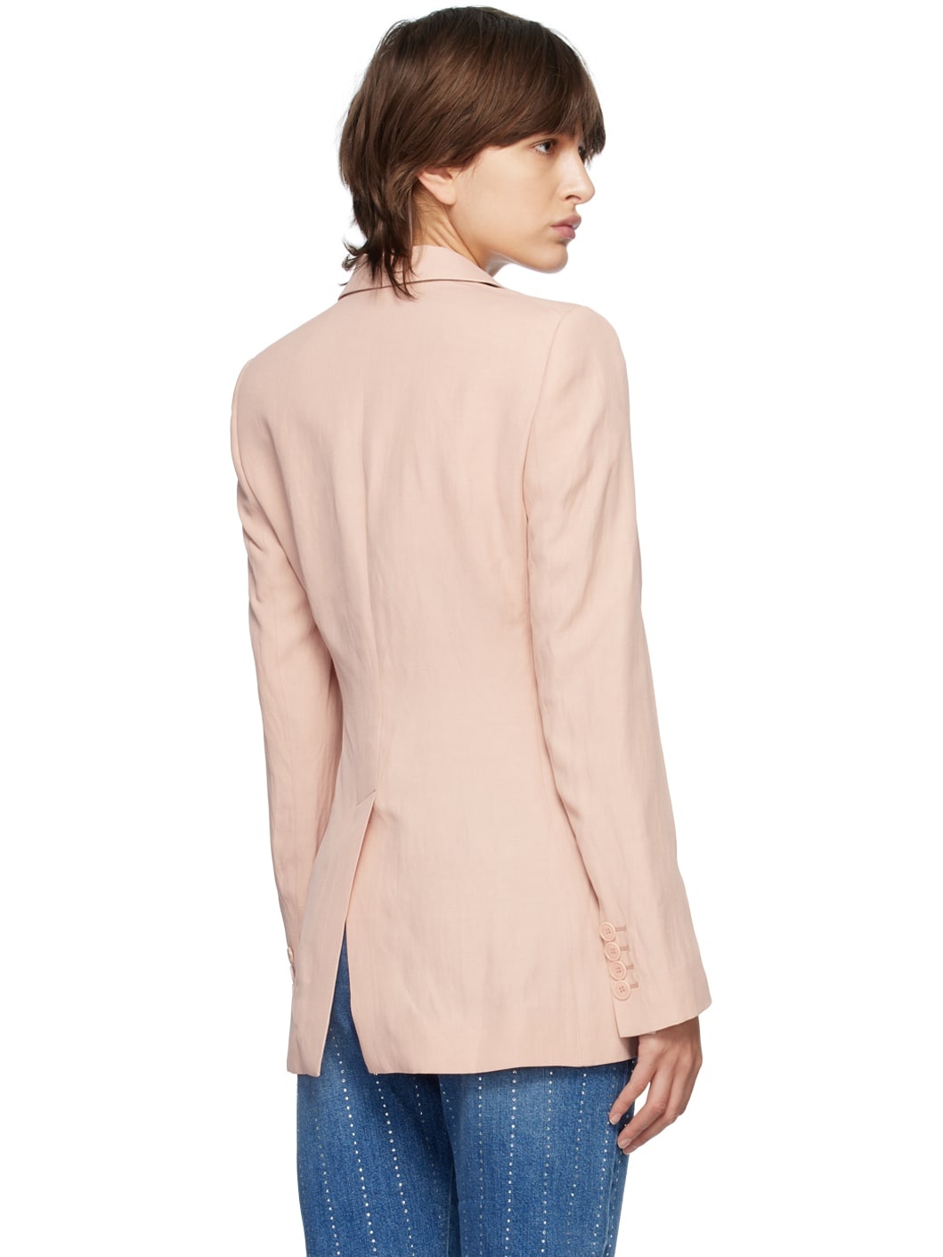 Pink Peaked Lapel Blazer - 3