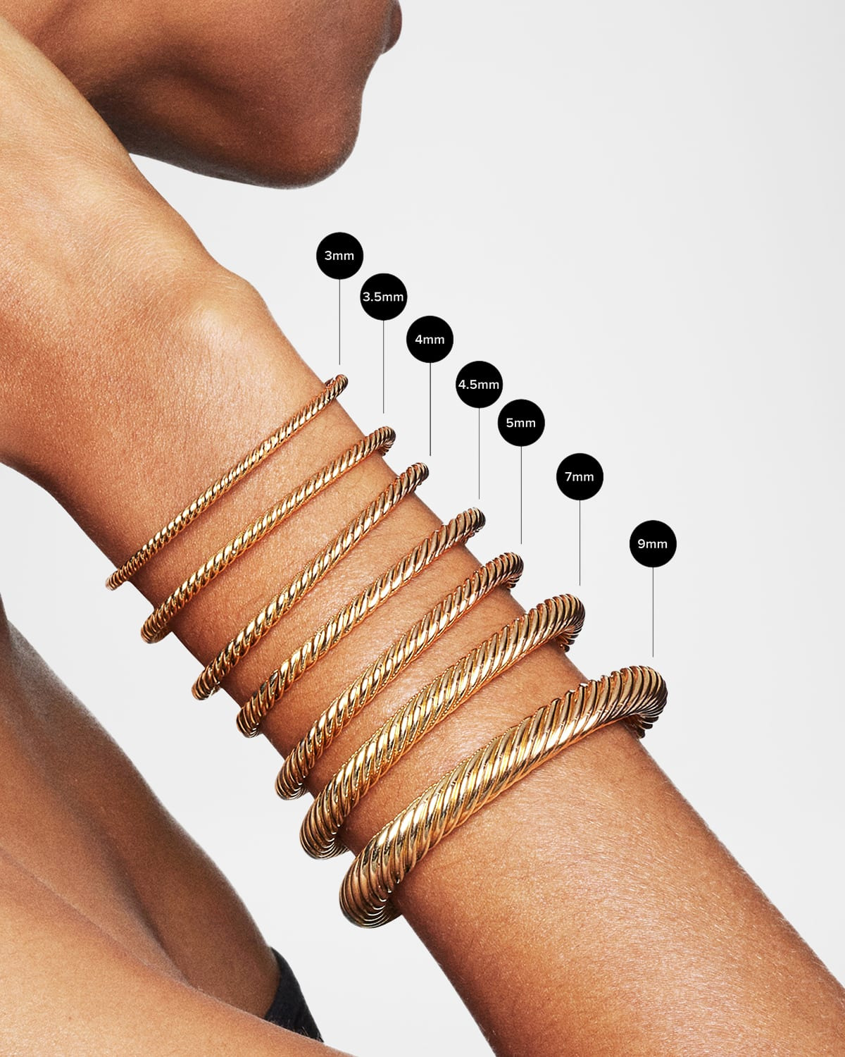 18k Gold Cable Bracelet w/ Diamonds - 4