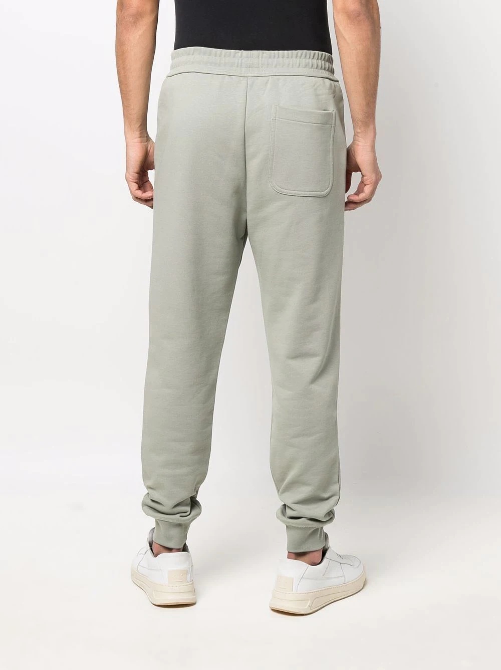 drawstring-waist cotton track trousers - 4