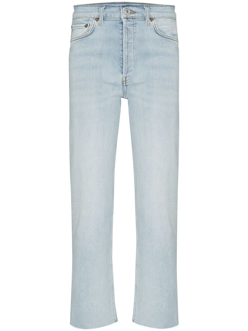 raw hem cropped jeans - 1