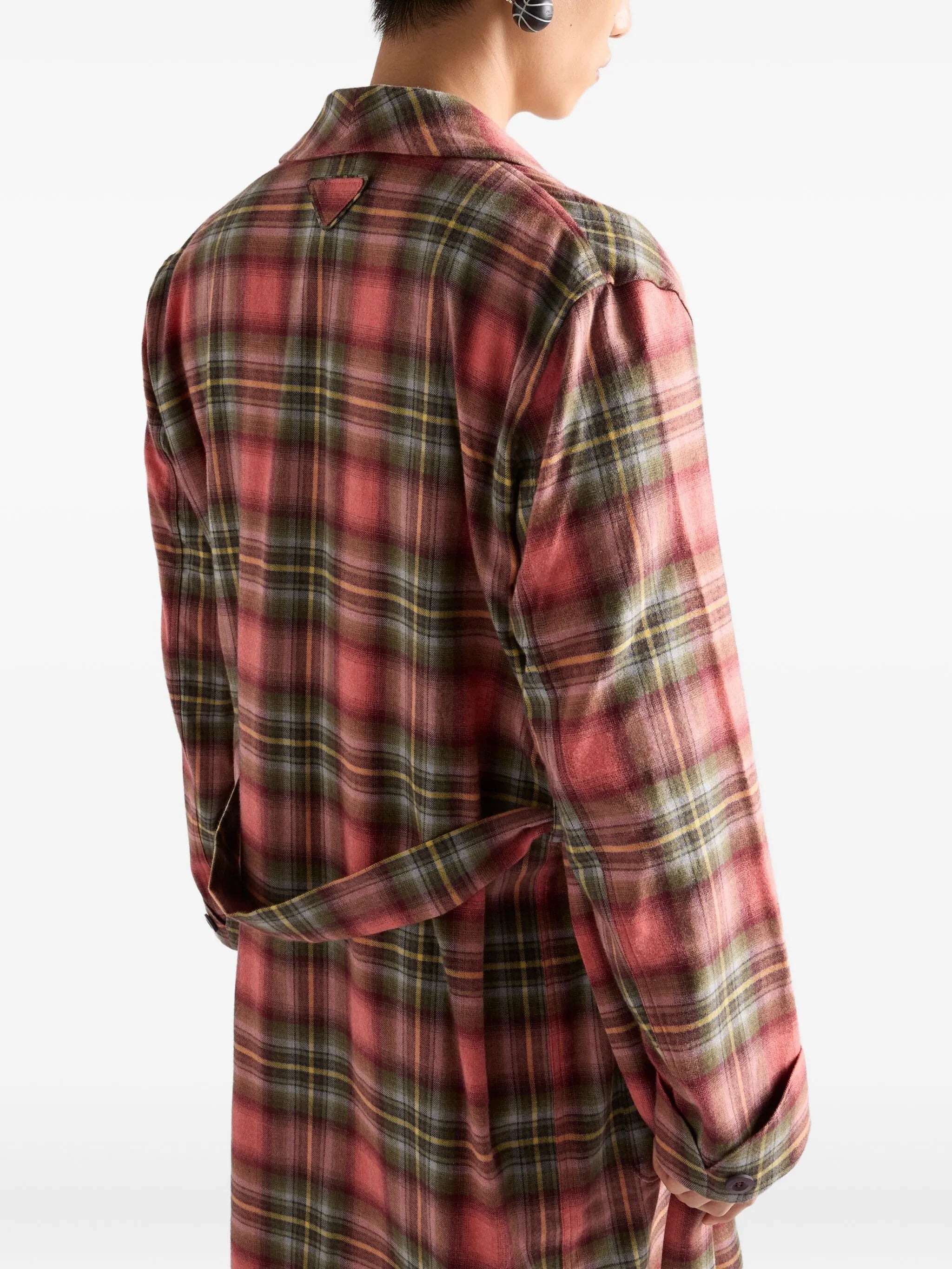 cotton robe single-breasted coat - 4