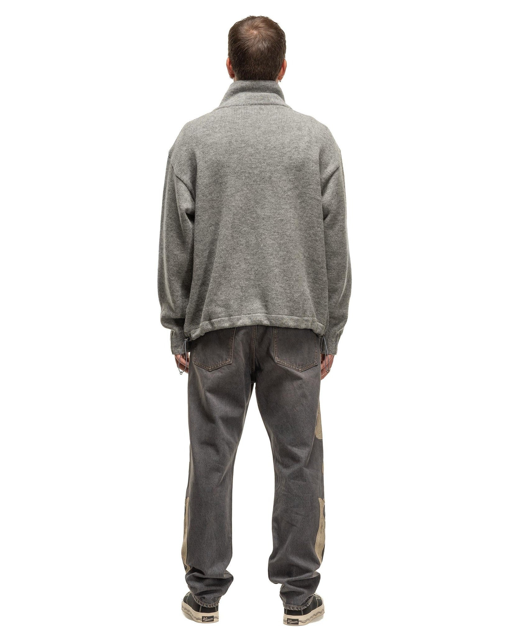 5G Shetland Wool Half ZIP Anorak Grey - 3