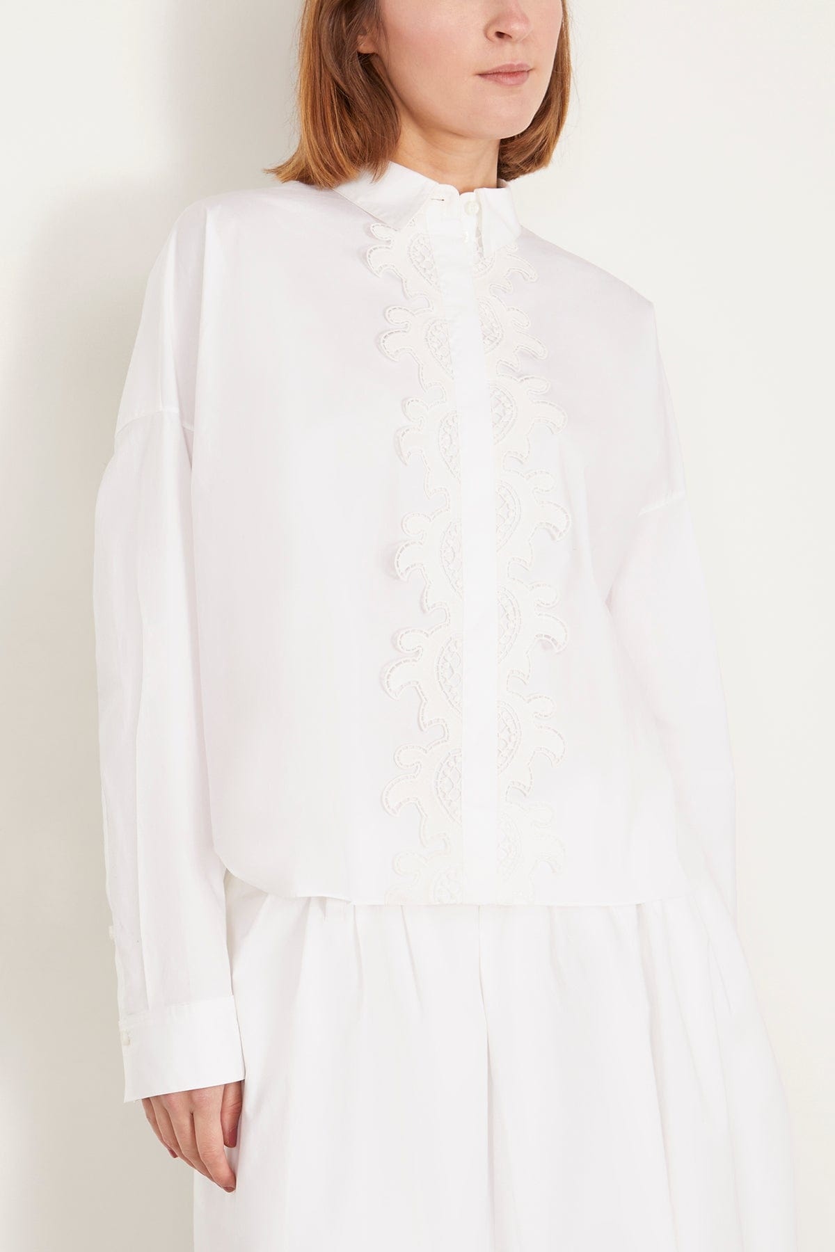 Poplin Power Blouse in Pure White - 3