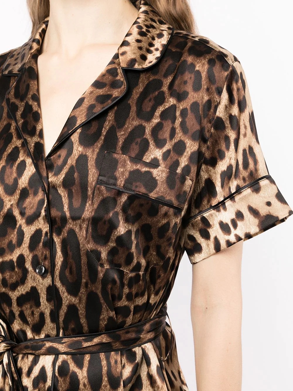 leopard-print tie-waist shirt - 5