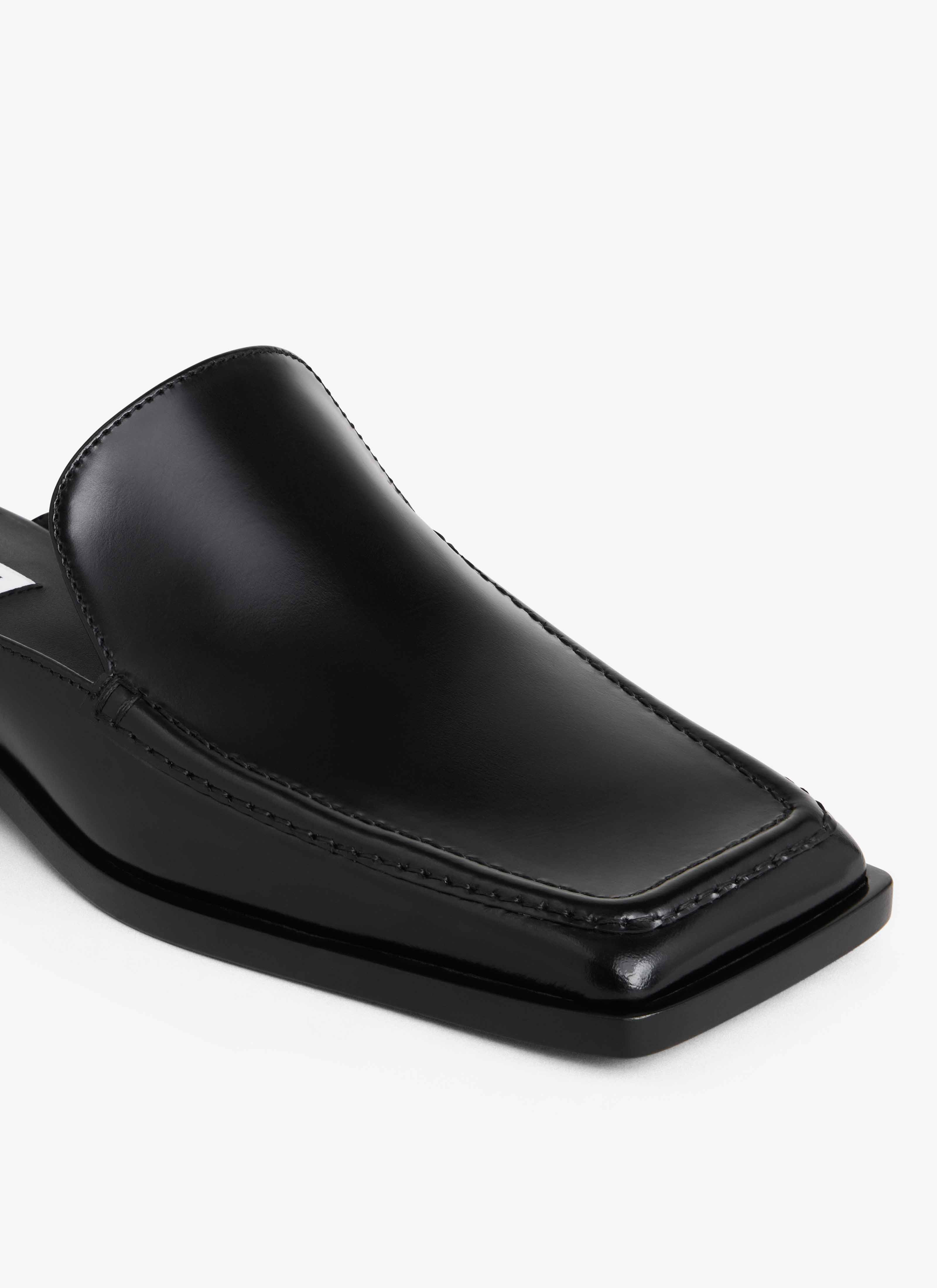 SQUARE LOAFER MULES IN CALFSKIN - 4