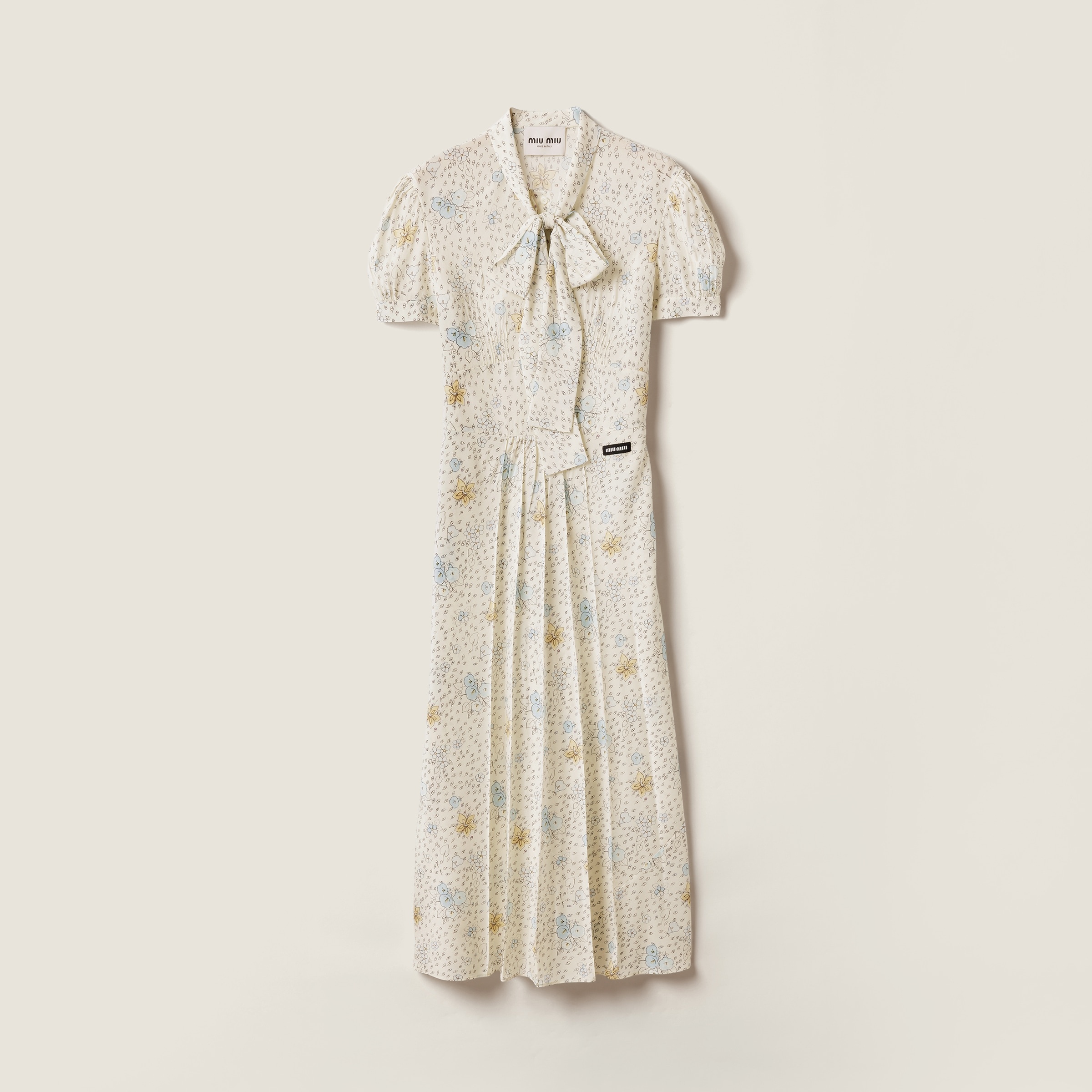 Long crêpe de Chine dress - 1