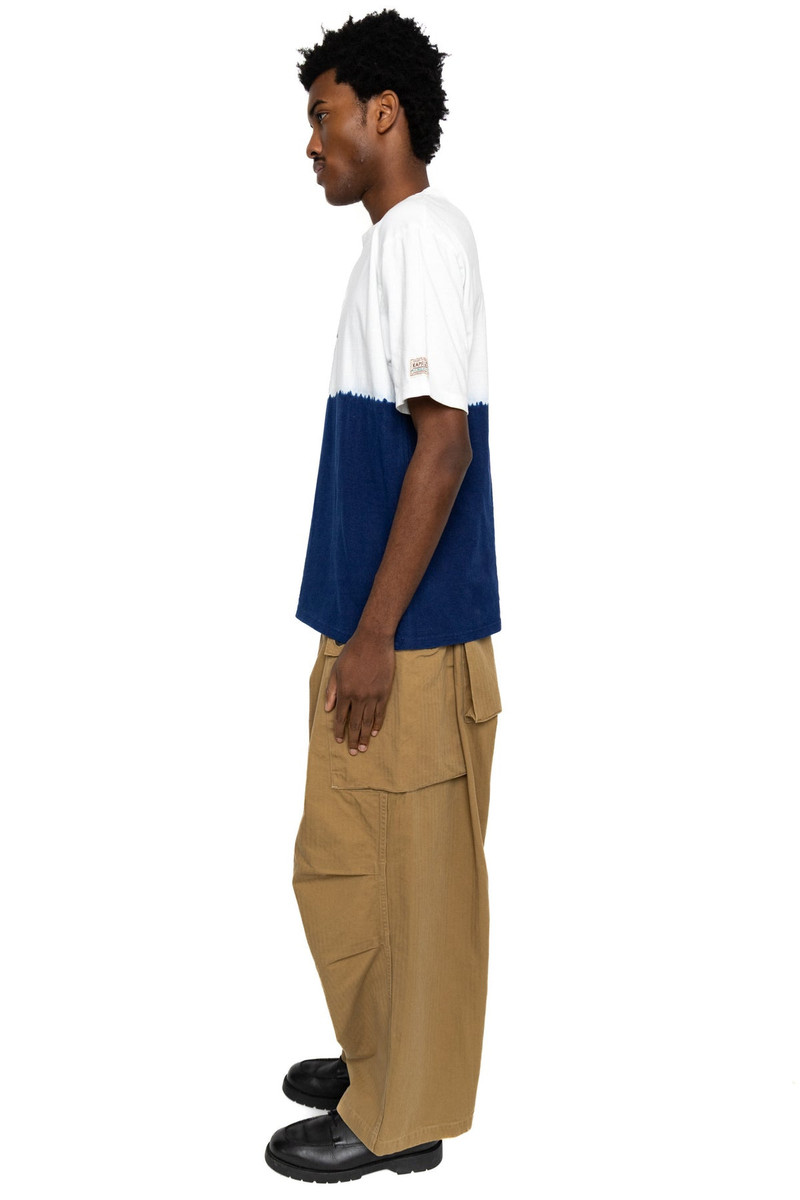 Kapital 20/- Jersey IDG Hand-Dye Crew T (ICE FISHING) - White x Indigo outlook