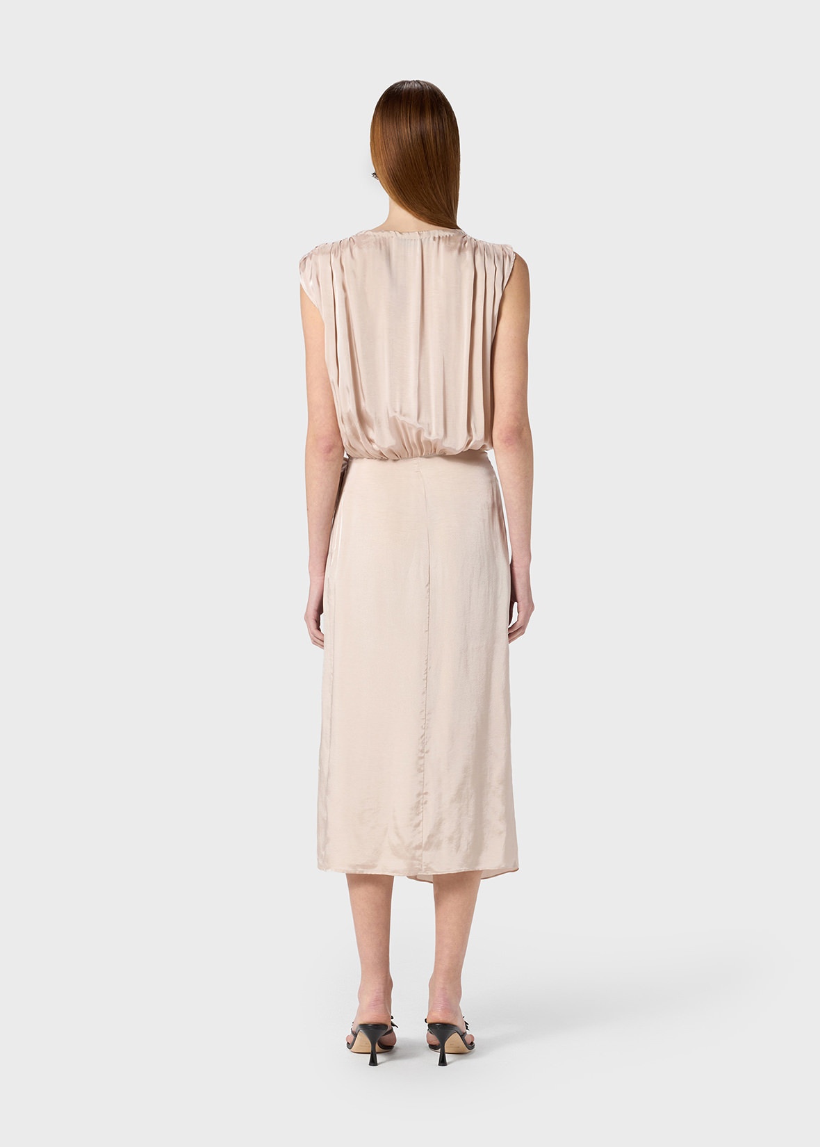 MIDI DRESS IN TWILL WITH 3D FLOWER - 4