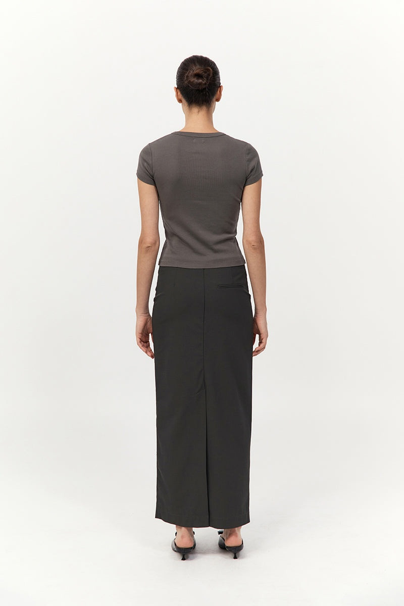 Minimal Column Skirt - Black Olive 6