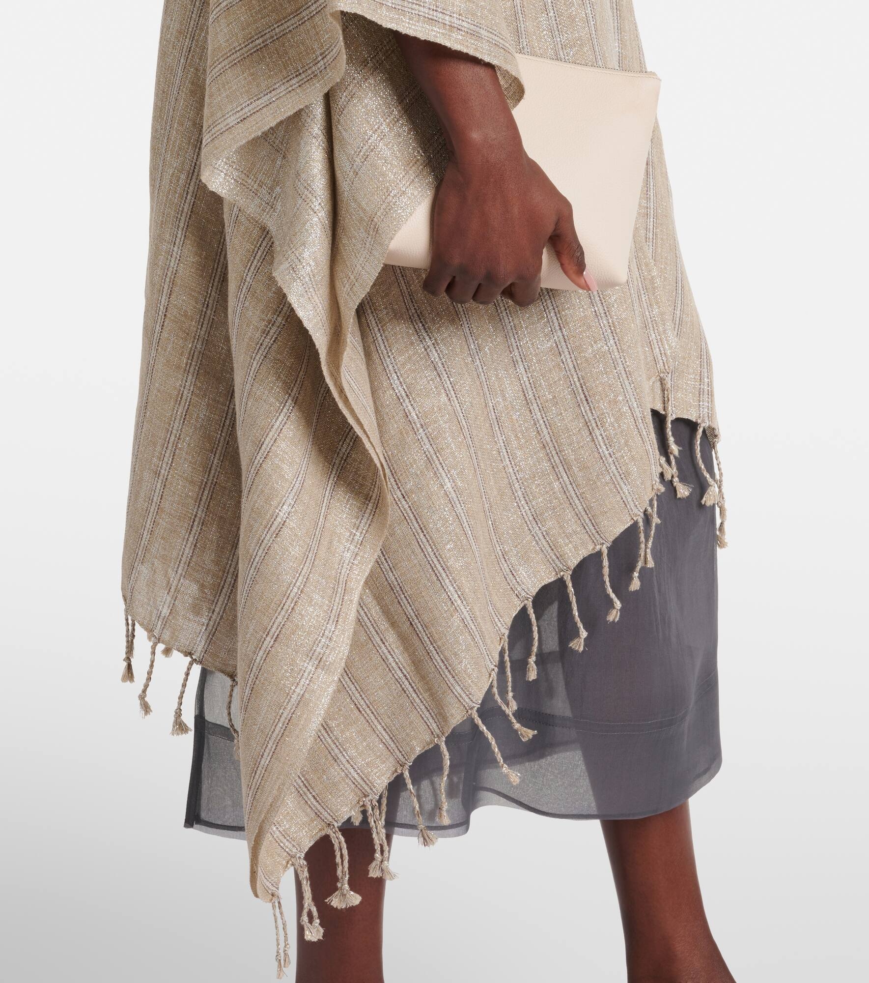 Linen-blend poncho - 5