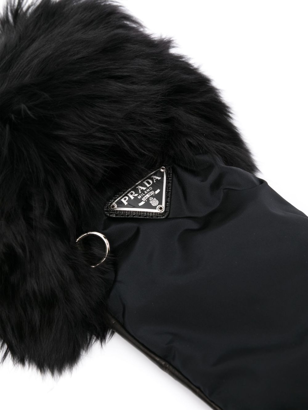 faux-fur leather gloves - 2