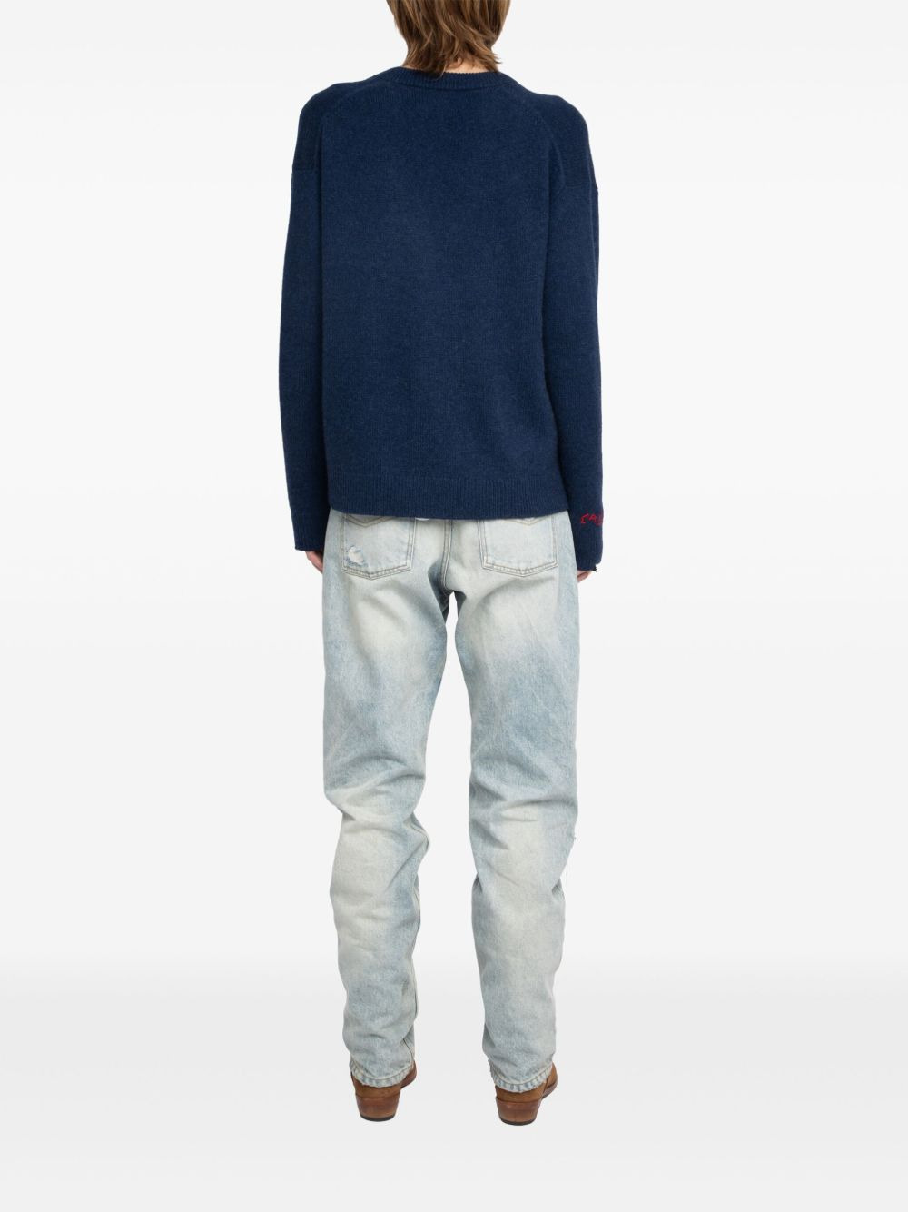 Miky embroidered V-neck sweater - 4