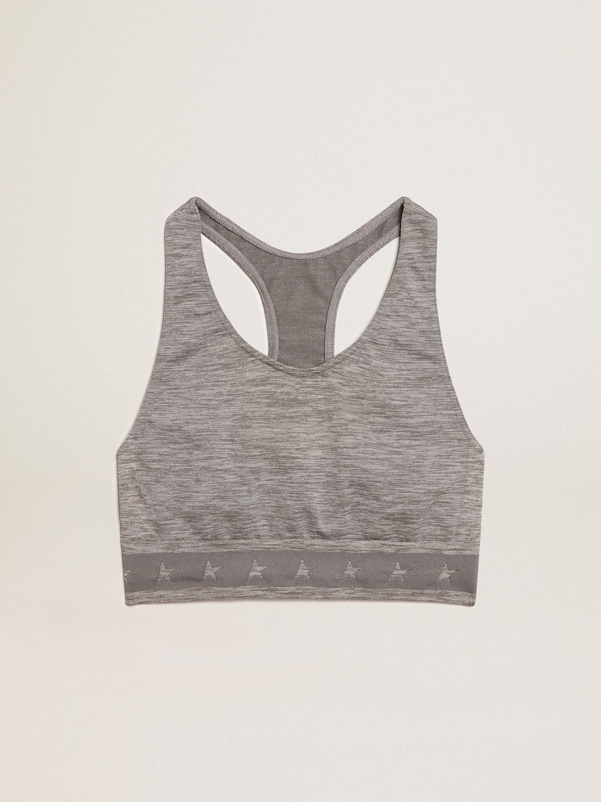 Gray melange athletic top - 1