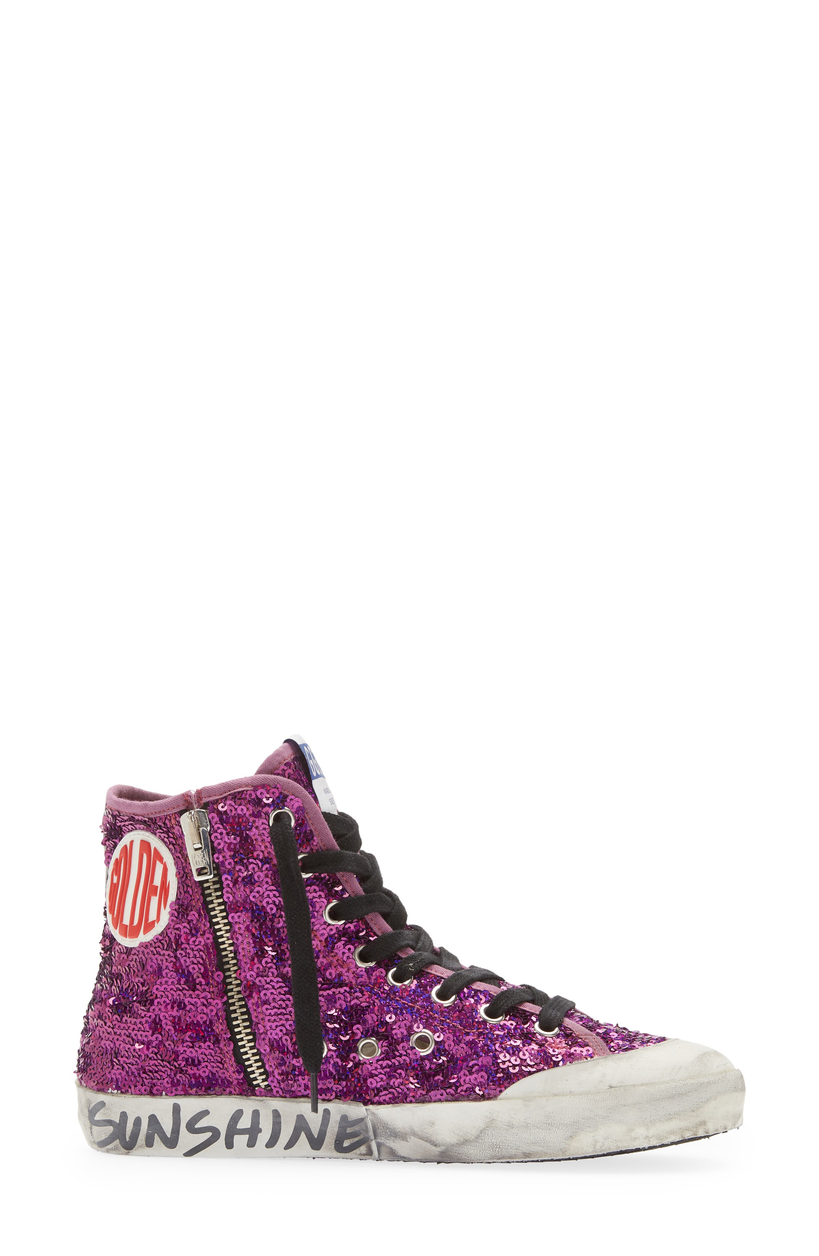 Golden Goose Francy Penstar Sequin High Top Sneaker in Purple Paillettes at Nordstrom - 7