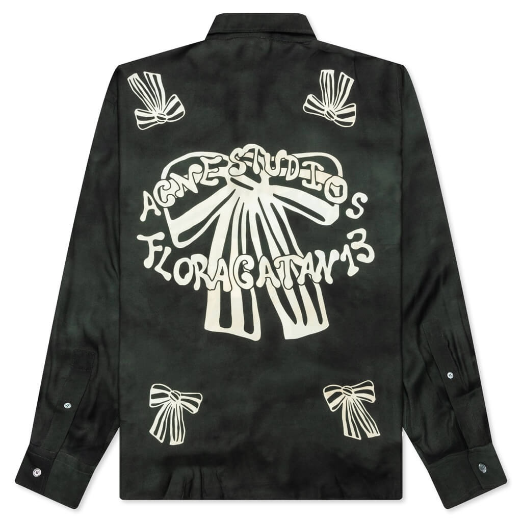 FLORAGATAN BUTTON UP SHIRT - BLACK/WHITE - 2
