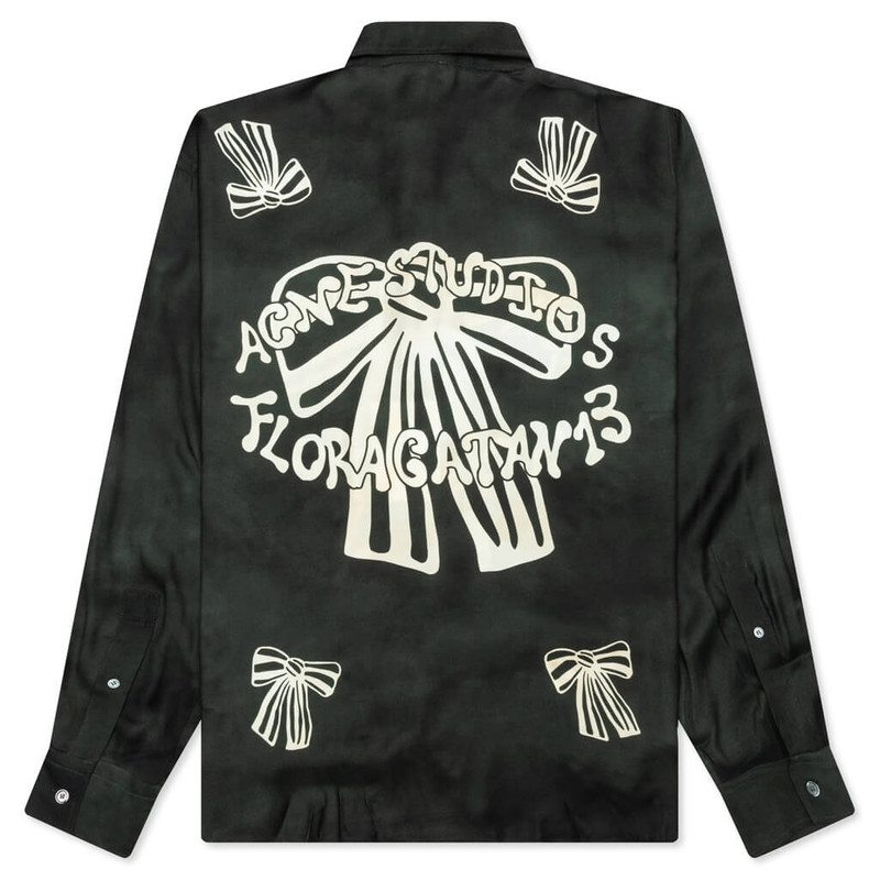 Acne Studios FLORAGATAN BUTTON UP SHIRT - BLACK/WHITE outlook