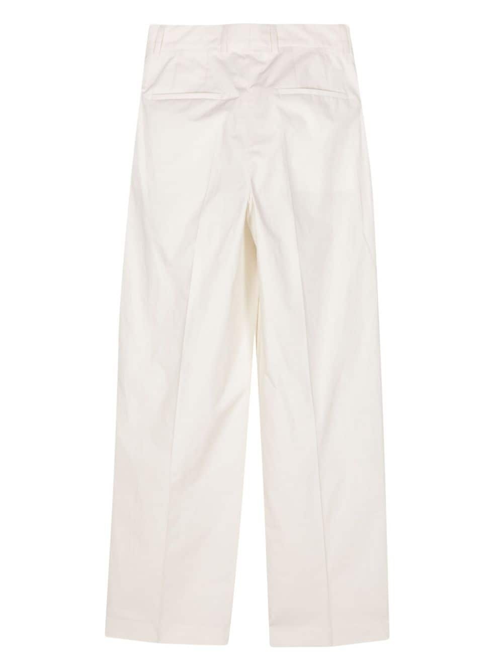 pleated poplin straight trousers - 2