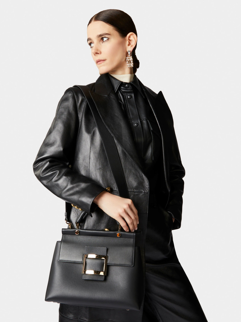 Roger Vivier Viv' Cabas Metal Buckle Bag in Leather outlook