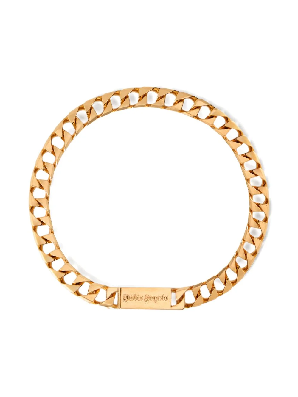 Cuban link logo plate chain necklace - 1